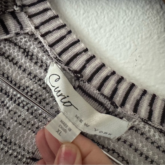 Curio NY Cardigan Open Textured Knit Relaxed Long Sweater Ribbed Hem Modern XL - Picture 5 of 13